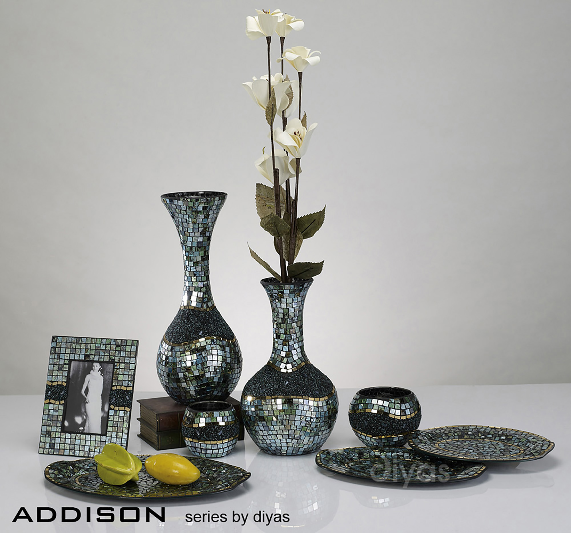 Addison Mosaic Art Glassware Diyas Home Platters